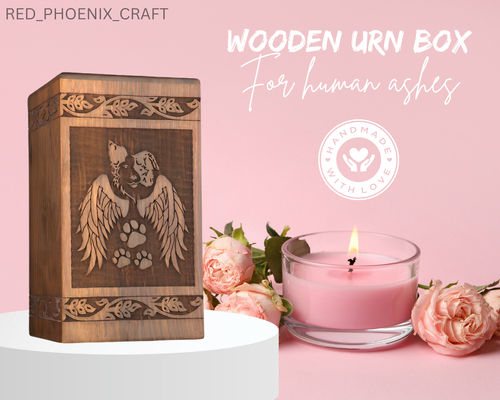 Pets Cremation Urn Solid Wood Beautifully made For Cat Dog Bird Ashes - Picture 6 of 7