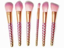    SLMISSGLAM unicorn makeup brush 6 piece set, pink and gold, NEW in package