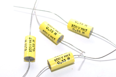 4x Vintage RFT MKT-Audio Folien-Kondensator 0.33 µF / 100 V, Tube Amps, DDR, NOS