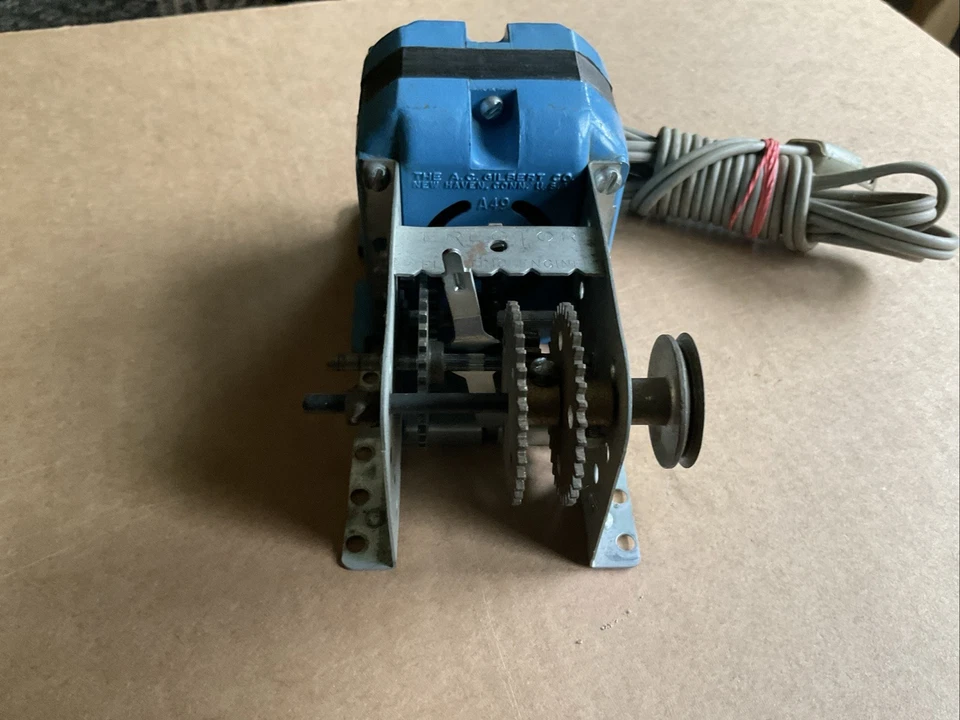 A.C. Gilbert A-49 Funcionamiento/Probado Motor y Caja de Cambios Juego de Montaje Original Motor Foto 2 de 4
