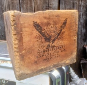 Antique Independent Explosives Company Wood Crate, Pittston, Pa, 15"