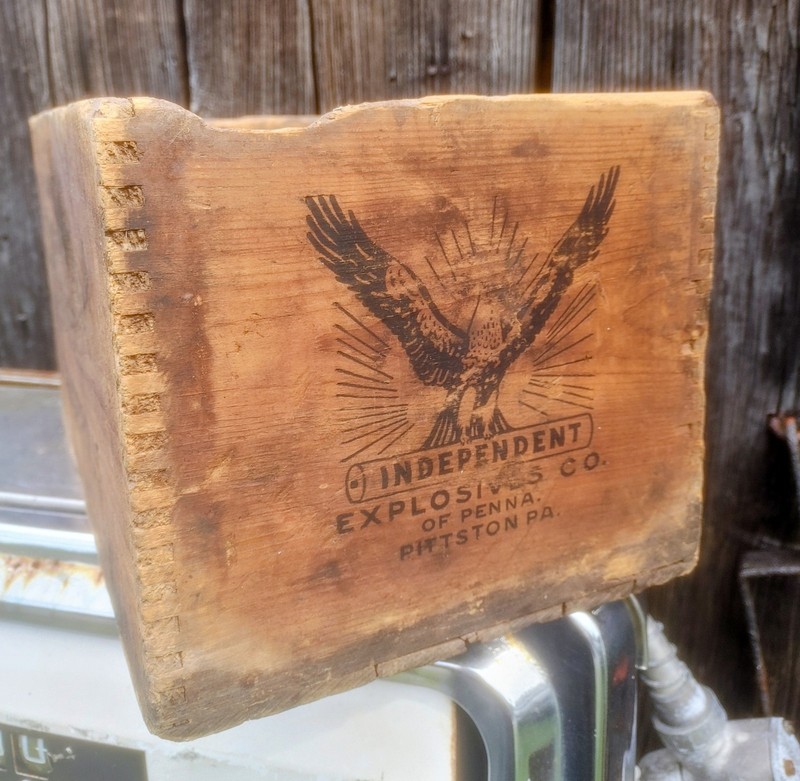 Antique Independent Explosives Company Wood Crate, Pittston, Pa, 15"
