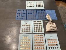 Lot Of *Retired Coin Dealer* Lincoln Wheat Cent Lot Albums & Rare 5 Pound Bag