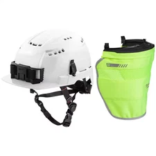 BOLT White Type 2 Class C Front Brim Vented Safety Helmet W/High Visibility Mesh