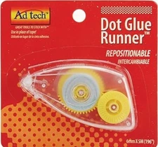 Ad Tech 1/4 Inch x196 Inch Glue Dot Runner - 10  pack
