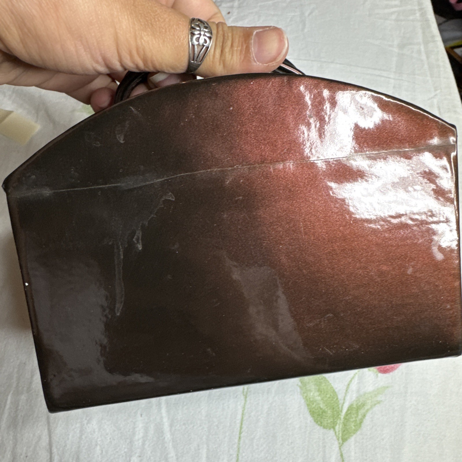 Beautiful Fox leather Mini Makeup + Jewellery Box - Excellent Condition image 5