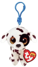 Ty - Plush Key Ring - Beanie Boos Clips - Dalmatian Dog - Luther - Black and