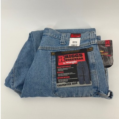 Wrangler Carpenter Jeans Mens 38x30 Blue Riggs Workwear Relaxed Fit 3W020VI