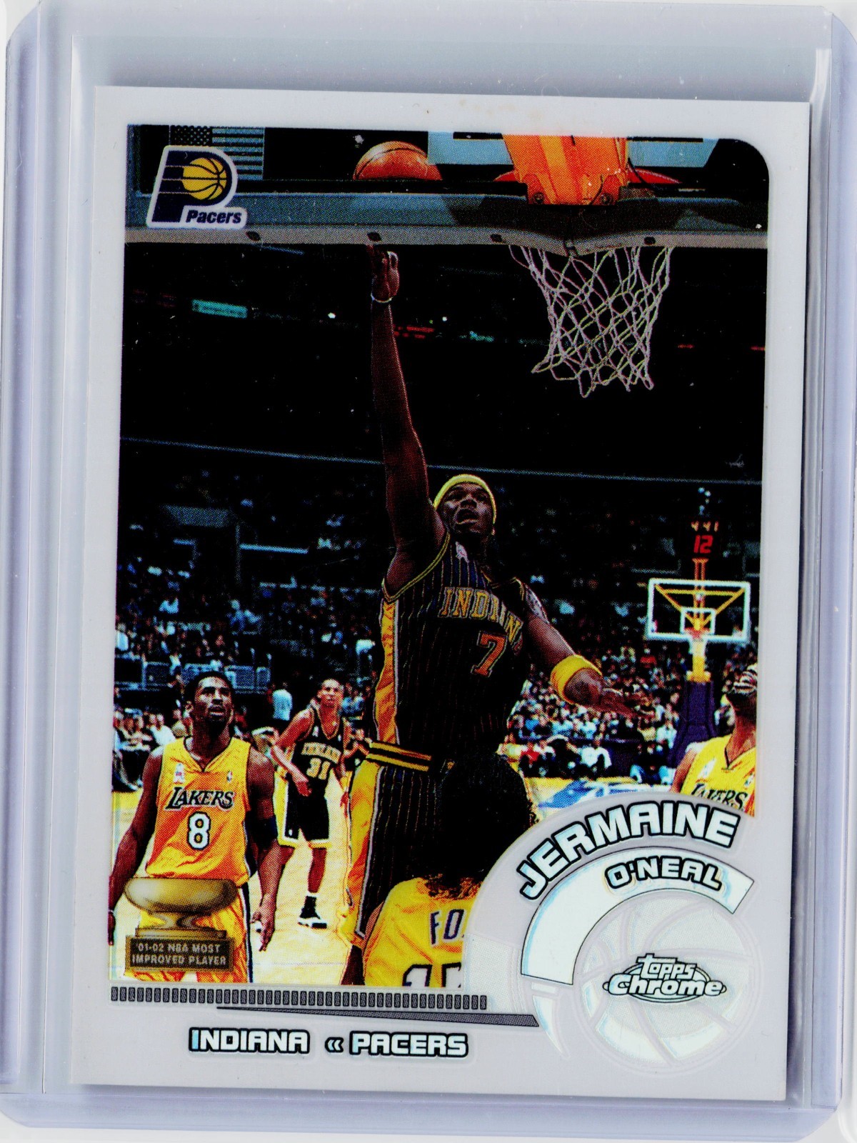 2002-03 TOPPS CHROME WHITE REFRACTOR #79 - JERMAINE O'NEAL #ED 243/249 (W/ KOBE)