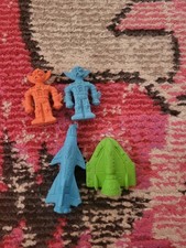 Vintage Space ship rocket robot DIENER retro erasers holiday set RARE mix
