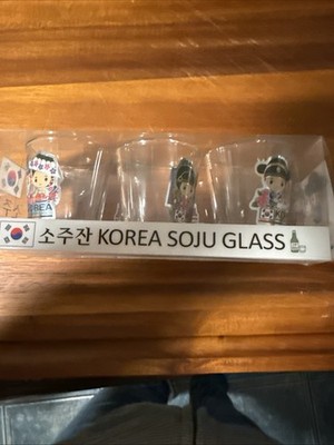 4 Korean SOJU Shot Glass ''Like The First Time'' Korea