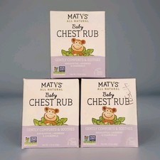 3X Maty's Baby Chest Rub Cold Cough Eucalyptus Lavender Chamomile Exp 03/26