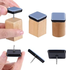 20 PCS Chair Sliders, 1.2 Inch Sqaure Furniture Glide Nail on Furniture Feet Sli