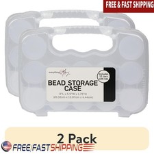 Compact 12 Compartment Organizer Box Craft Art Supplies Storage Travel New