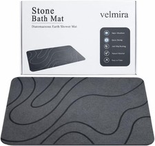 Stone Bath Mat, Quick Dry Shower Mat, Diatomaceous Earth Shower Mat, Non-Slip