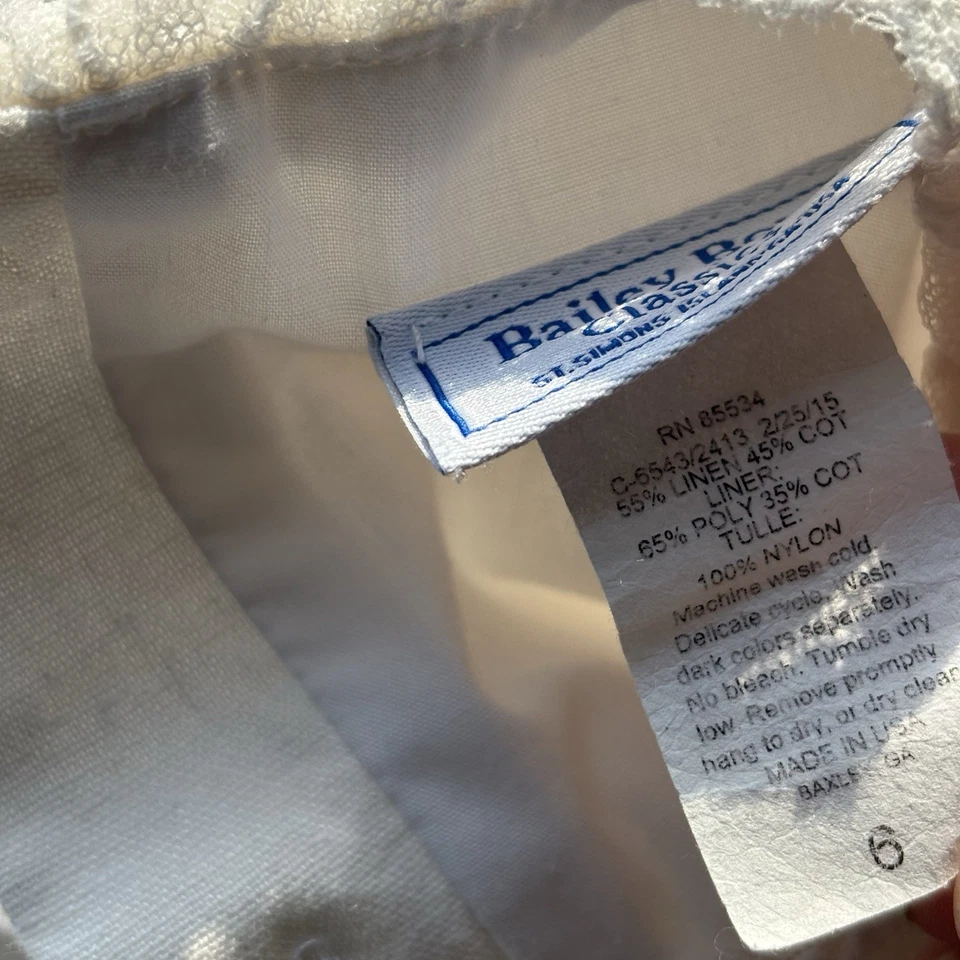 Vestido Bailey Niños Niña Talla 6 Lino Algodón Boda Flor Niña Vacaciones Campesino De Colección Foto 4 de 4