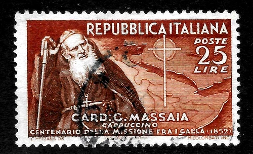 HICK GIRL-OLD USED  ITALY SC#612   GUGLIELMO CARDINAL  MASSAIA & MAP       A4273