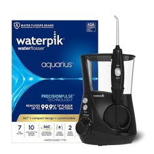 Waterpik Aquarius Water Flosser WP-662 Black 10 Settings 7 Tips Oral Irrigator
