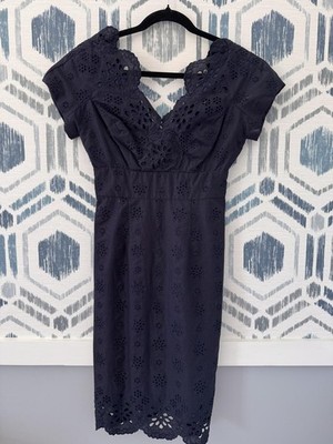 Milly of New York Navy Eyelet Dress