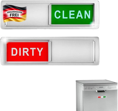 Geschirrspüler Magnet Dirty Clean Sign   17,5x5 cm, selbstklebend, leicht lesbar