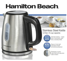 Hamilton Beach 1.2L 5 Cup Stainless Steel Ultra-Fast Heating Kettle 1500W 40852 Hamilton Beach 1.2L 5 Cup Stainless Steel Ultra-Fast Heating Kettle 1500W 40852 - Image 1