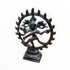 Vintage Dancing Shiva Nataraja Brass Statue Hindu God Lord of Dance 6" Tall