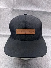 Skyed Apparel Hat Cap Strap Back Adult One Size Black Brown Denim Look NEW