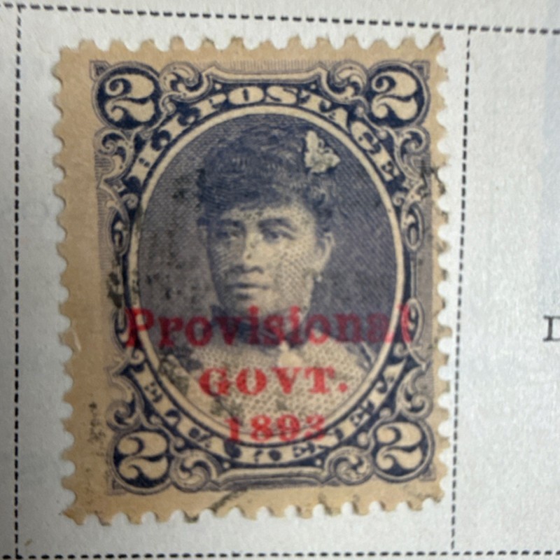 Kingdom of Hawaii 1893 2 Cent Provisional Govt BN Circulated Stamp