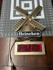VINTAGE HEINEKEN WINDMILL DIGITAL CLOCK 18” PLASTIC