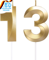 Geburtstagskerzen Zahlen 13/31, Gold Geburtstag Kerzen, ZahlenföRmige Kerze, 3D