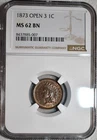 NGC MS-62 BN 1873 O3 Indian Head Cent, Razor-Sharp, Chocolate-Brown specimen!
