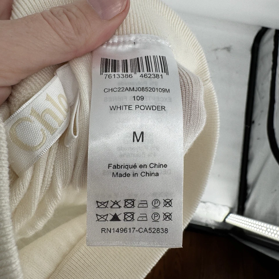 Chloe skirt medium M ivory crochet ribbed wool maxi designer luxury boho fall - Image 4 of 4