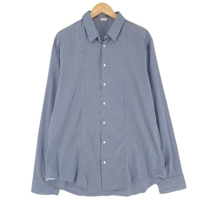 HUGO BOSS Camisa Hombre Azul Cuadros Algodón Regular Manga Larga - Imagen 1 de 4