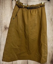 Vintage College Town Brown Midi Skirt 27" 4 Waist 1970's Academia Union Made