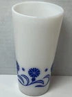 Vintage Hazel Atlas Blue Cornflower Milk Glass Tumbler MCM