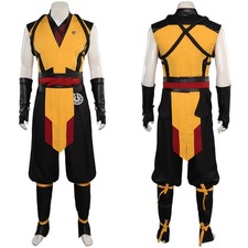 Scorpion Cosplay Costume Halloween Carnival Game Mortal Scorpion Kombat Suit