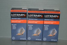  3 Lotrimin AF Antifungal Cream 1.1 oz Each, Cures Athletes Foot, Exp 02/27