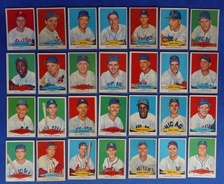 1954 RED HEART DOG FOOD BASEBALL NEAR COMPLETE SET 28/33 W/STARS C563