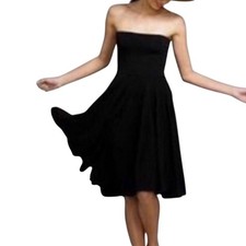 J. Crew Emily Strapless Silk Chiffon Dress MIDI Classy Little Black Dress Size 8