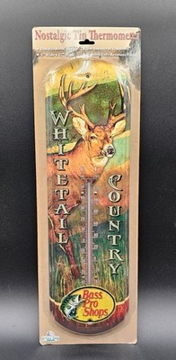 Rivers Edge Whitetail Country Nostalgic Tin Thermometer 5'' X 17'' Rustic Decor