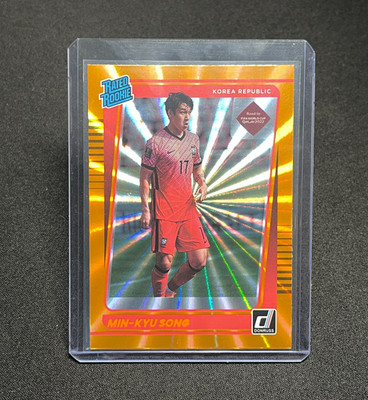 2021-22 Panini Donruss Road to Qatar Min-Kyu Song #189 Orange Holo Laser RC