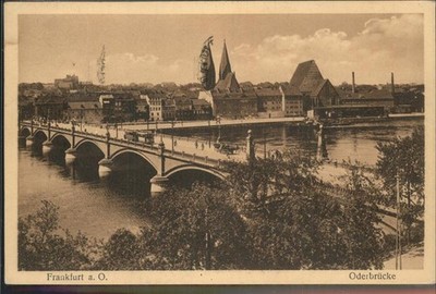 Frankfurt or Oder Bridge with City Panorama