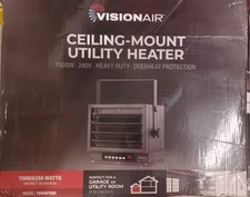 VisionAir Industrial Ceiling Mount Heater + Remote  7500 Watts 240V Electric