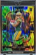 2025 Panini Select Savion Williams Green Yellow Prizm Shock Packers Color Match