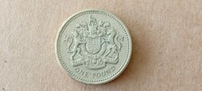 1983 QEll One Pound £1 Royal Arms Old Style Round Coin - Very Good Grade