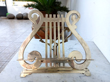 Vintage Brass Easel Adjustable Tilt Sheet Music Lyre Harp Stand Book Holder