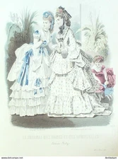 J.Dames & Demoiselles 1862 Fashion Engraving # 992 (Old Fashion Plate)