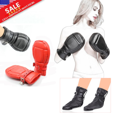 Binding Mittens/Boots Shoes Puppy Fist Mitts Restraint Palms Mouth Gags Adults
