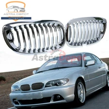 Chrome Front Kidney Grille Grill For BMW E46 325Ci 330Ci 2DR LCI 2003-2006 2005