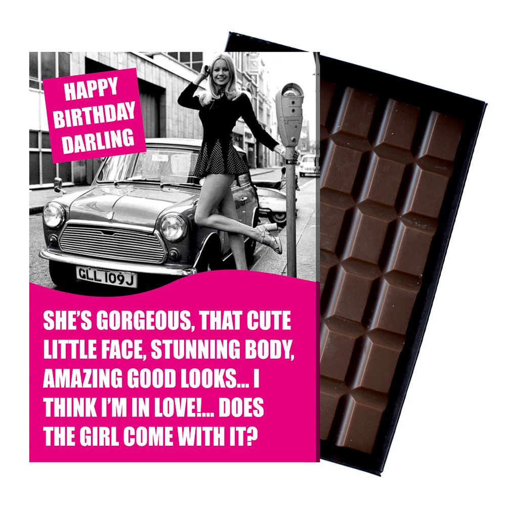 Novelty Chocolate Gifts Mini Cooper Classic Car Men Funny Greeting Birthday Card
